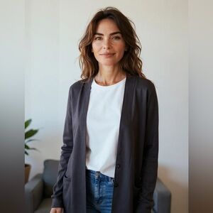 Verve Ami Open Front Long Cardigan NWT